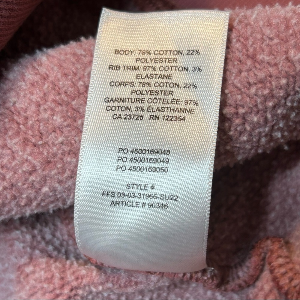 Aritzia Tna Cozy Fleece Perfect Shrunken Sweatshirt Mauve Pink Size M - Picture 7 of 9